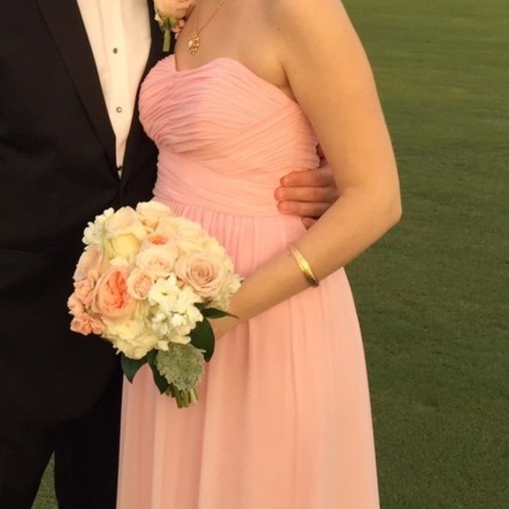 Donna Morgan Blush Chiffon Full Length Gown